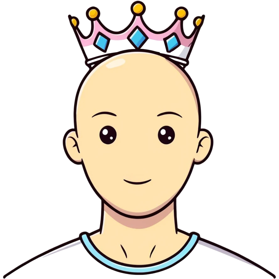 Bald man with a tiara emoji