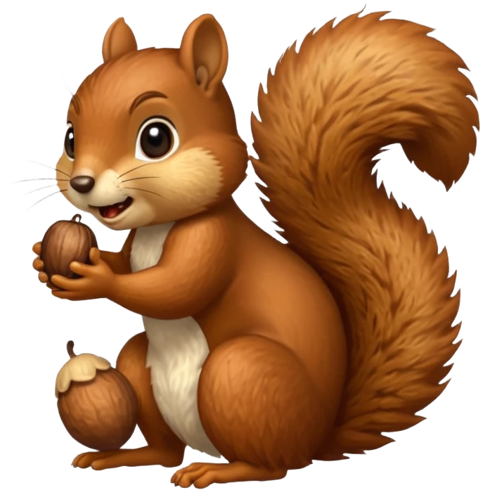 Squirrel bite acorn emoji