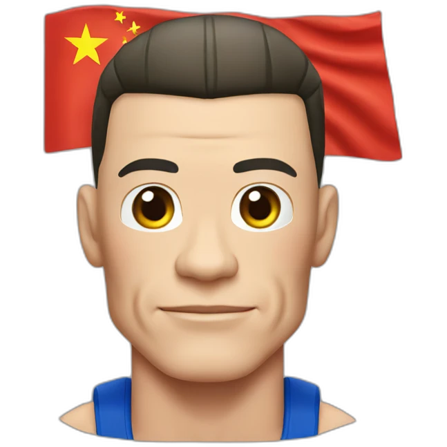 John cena with china flag emoji
