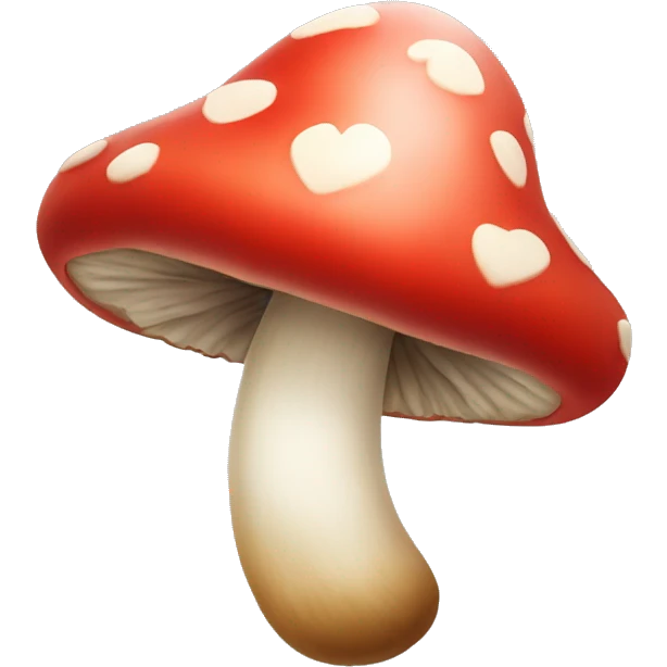 Heart shaped mushroom emoji