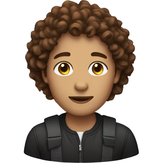 person with brown curly hair emoji