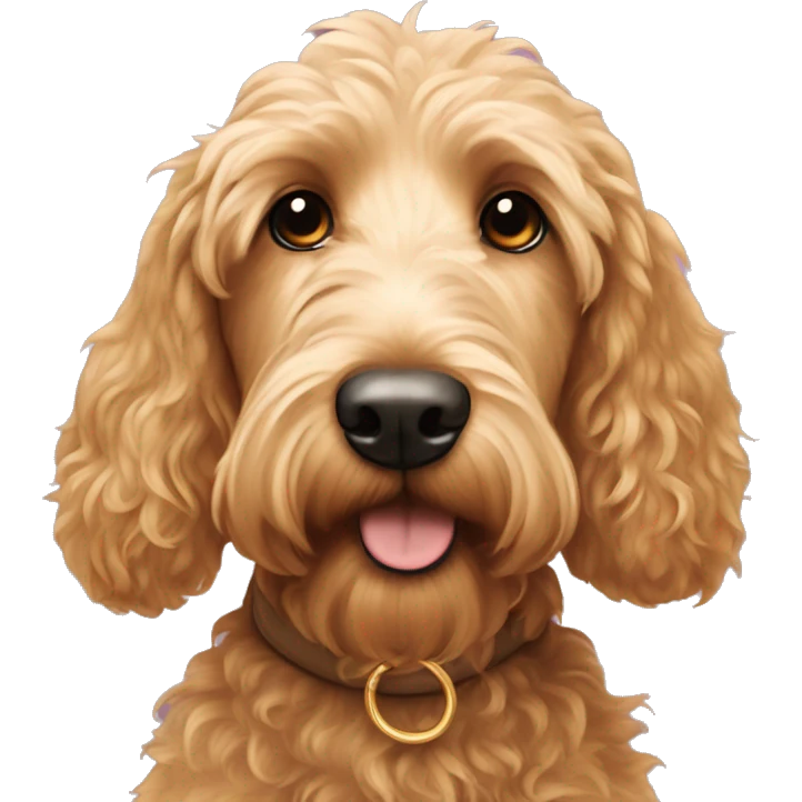 Goldendoodle and wiener dog emoji