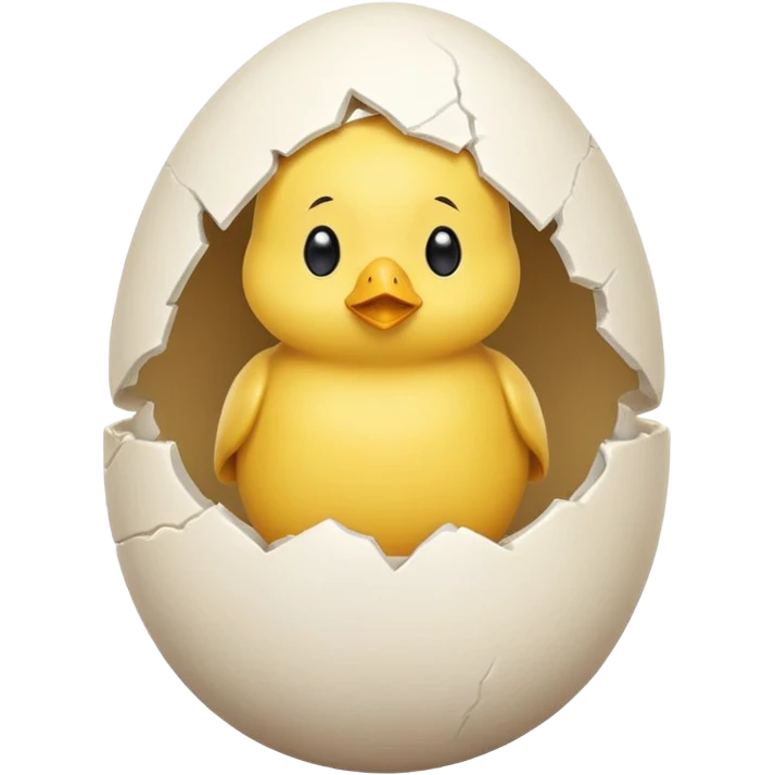 cartoon chick sitting inside a eggshell emoji