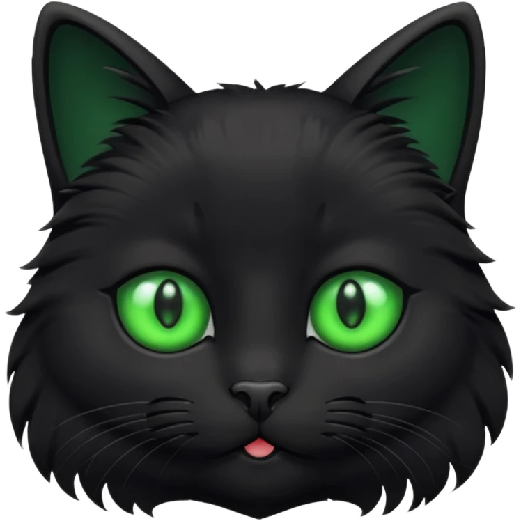 Small black cat with green eyes emoji