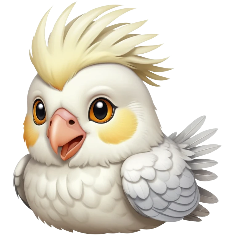 happy white cockatiel bird emoji