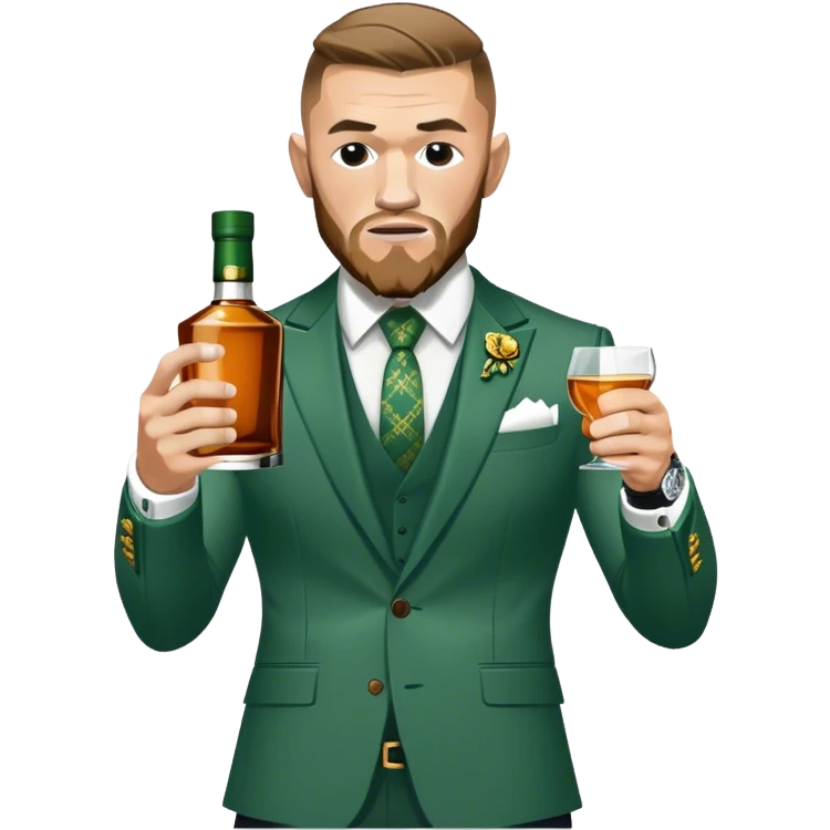 Conor mcreggor in the mma octagon with whiskey emoji