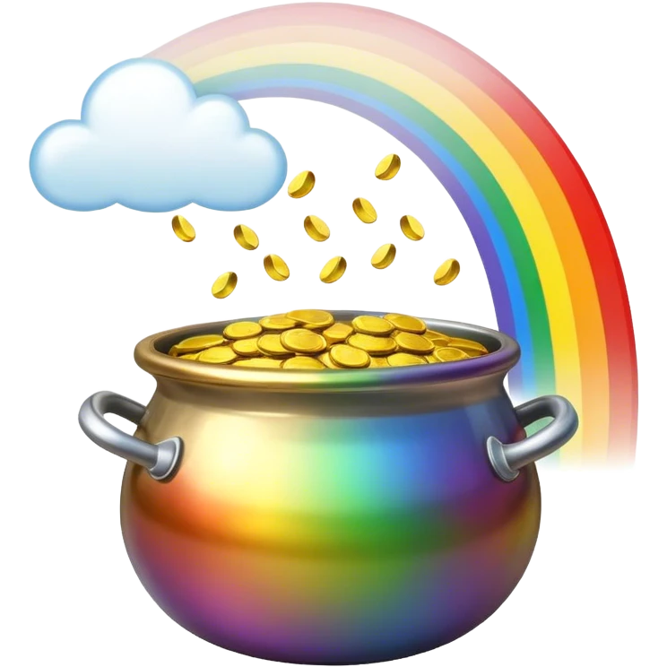Pot of gold at end of rainbow emoji
