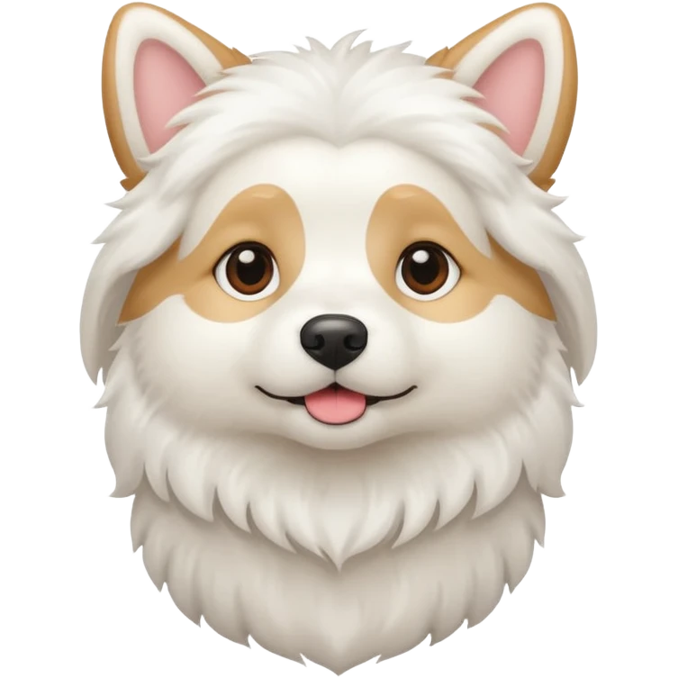 Cute white and fluffy dog ￼ emoji