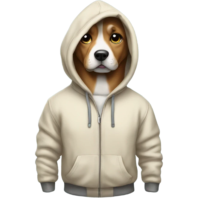 Dog wears a hoodie emoji