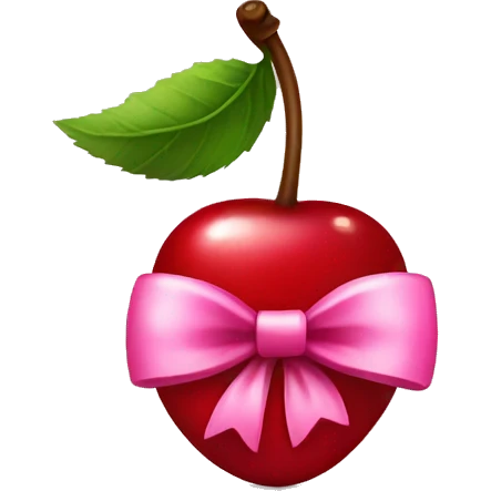 Cherries with pink bow emoji