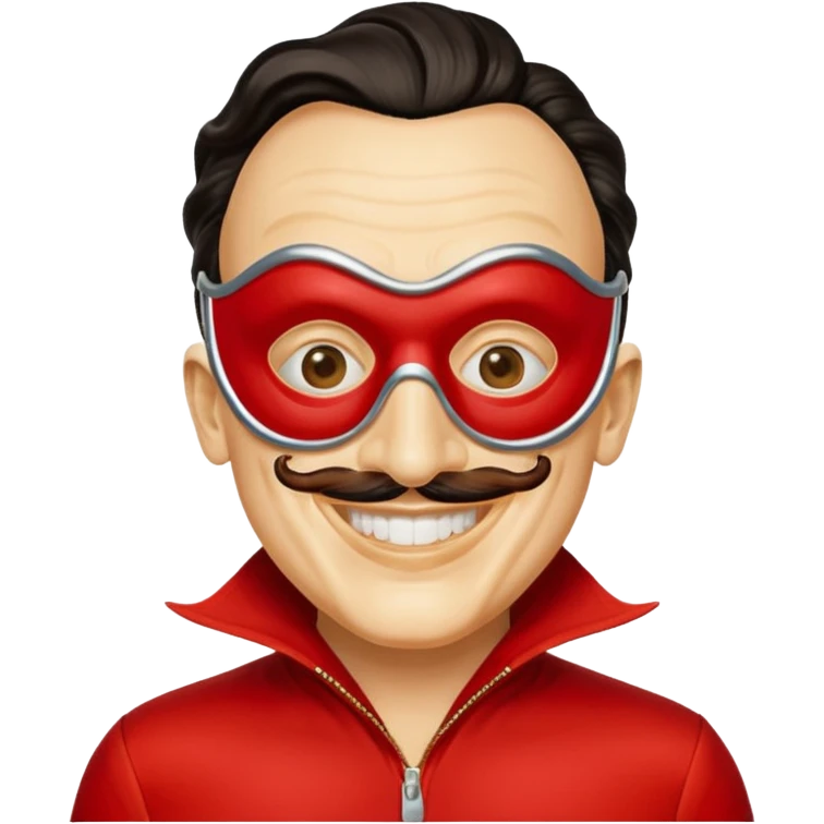 Emoji de la película La casa de papel máscara y la ropa rojo y la máscara color crema  realista  emoji