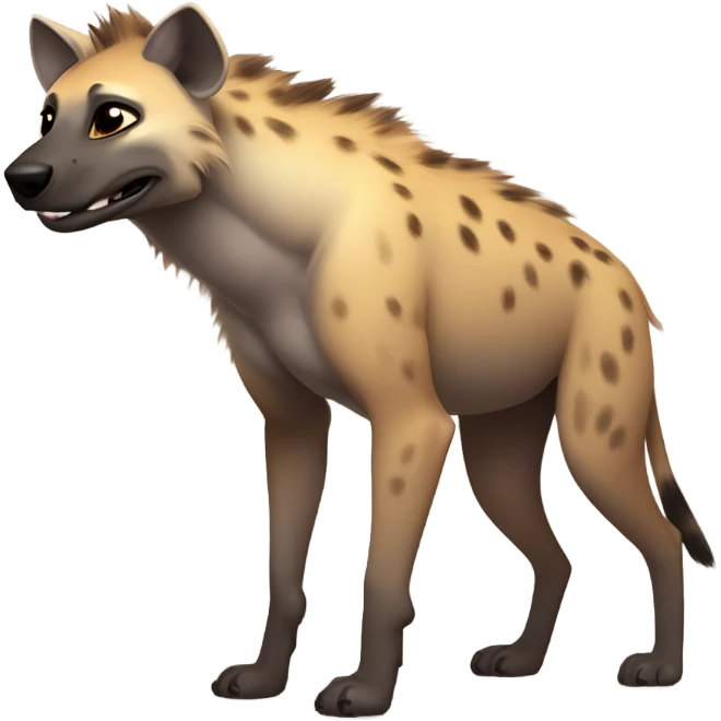 Gay shirtless male hyena muscular, pecs, sunshine, full body,  emoji