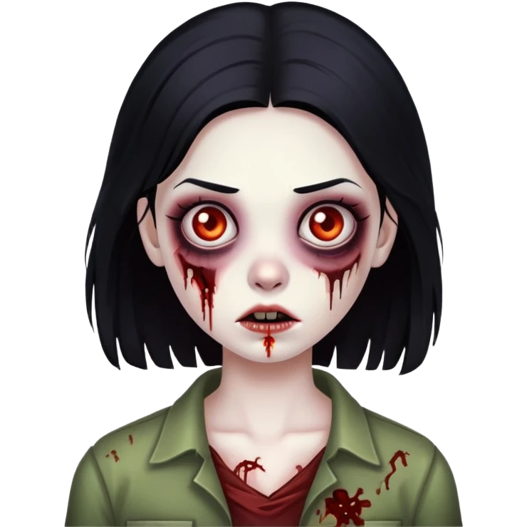 girl zombie with black hair  emoji