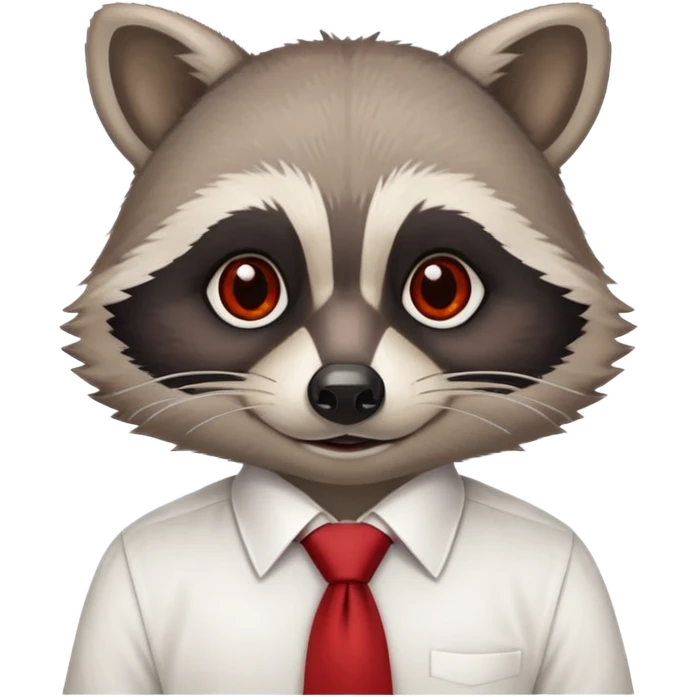  racoon white shirt red tie emoji