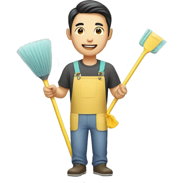 asian man who loves housework emoji