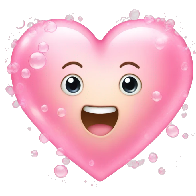 Light pink heart with bubbles emoji