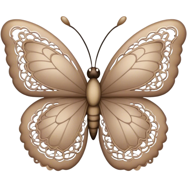 Taupe lace beautiful butterfly  emoji
