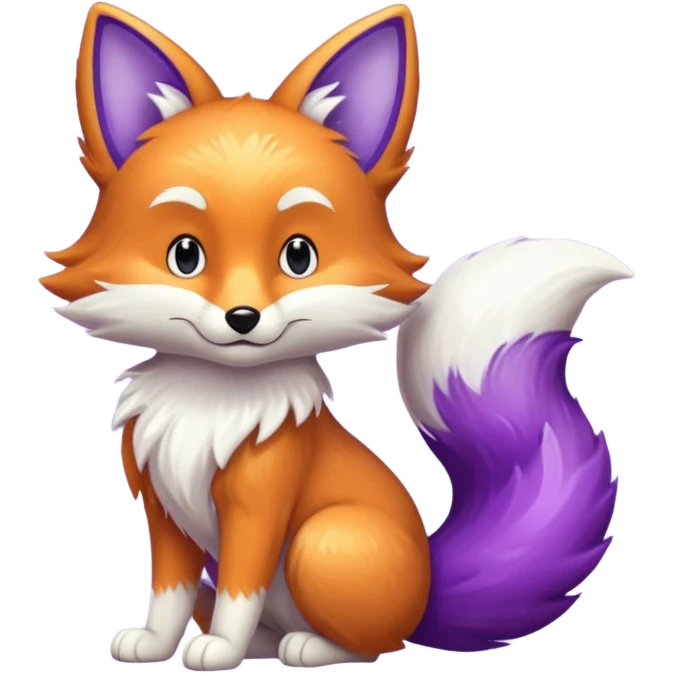 glitter purple and cian fox emoji
