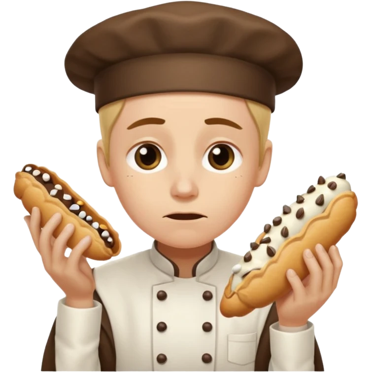 SAD SAD crying overworked pastry chef with cannoli emoji