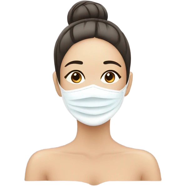 Lady with face mask spa beauty full face relaxing emoji
