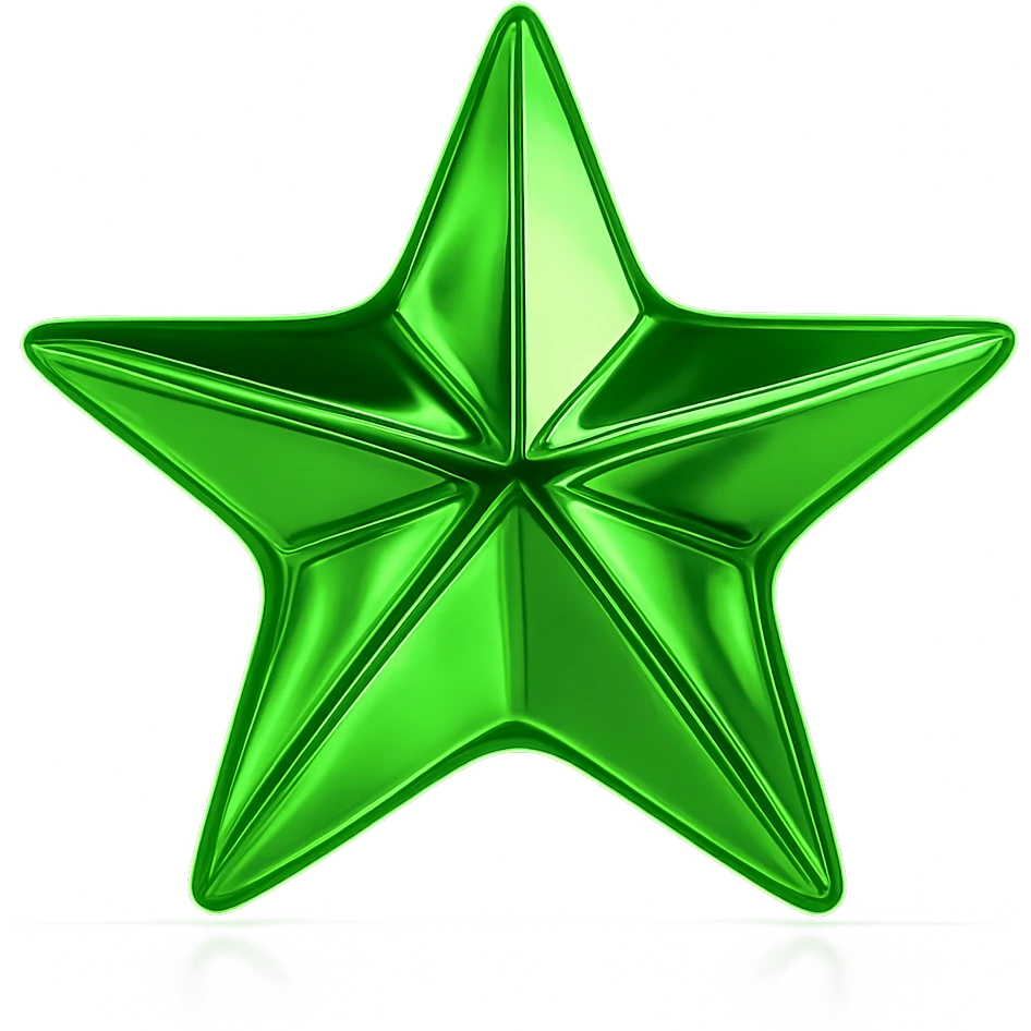 The same star shape and style, glowing green emoji