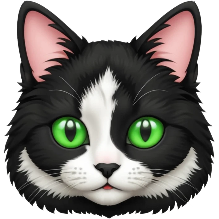 Black white cat emoji