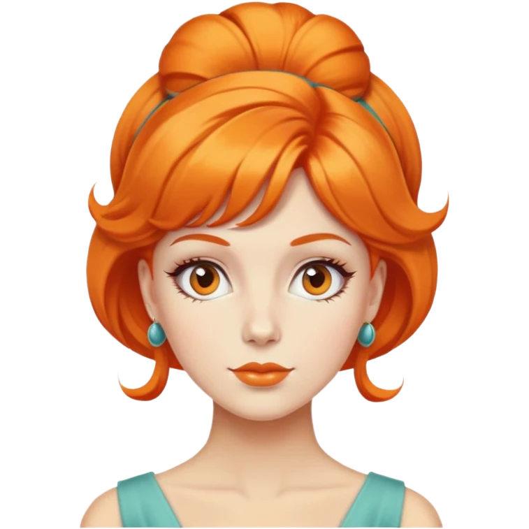 orange hair styled in a retro bouffant emoji