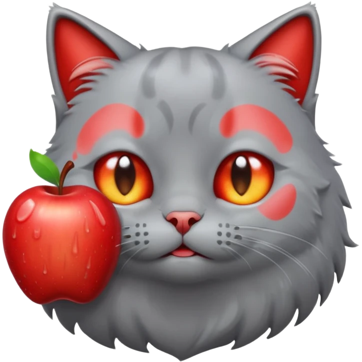 appel and a cat crying emoji