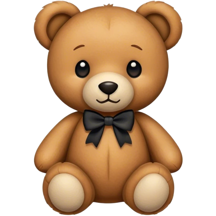 Teddy with black bow emoji