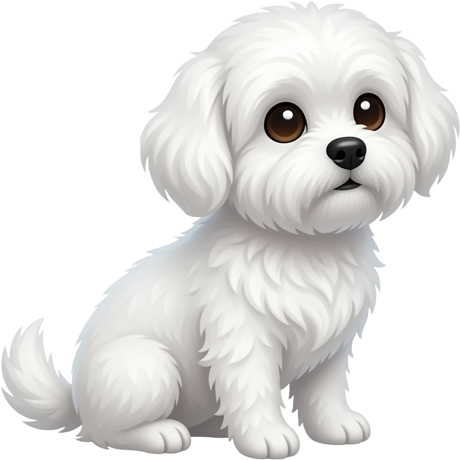 whole body,looking on right , sitting, Maltese emoji