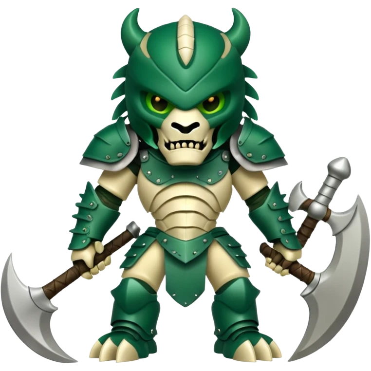 green Predator with bone armor emoji