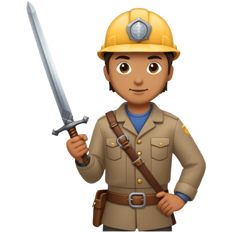 Railway engineer with a sword emoji
