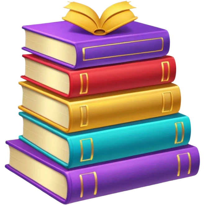 colofull books, golden glow emoji