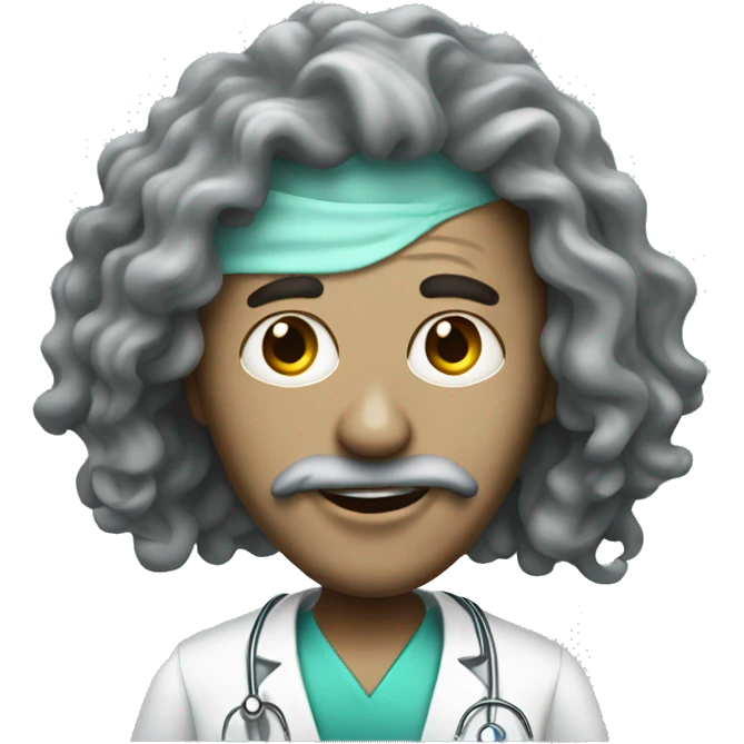 crazy alien surgeon  with long wavy hair  emoji