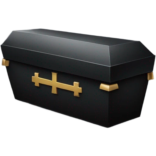a black coffin with a cross emoji