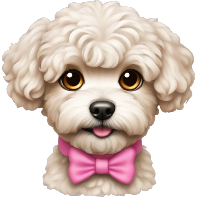 maltipoo dog with pink  emoji