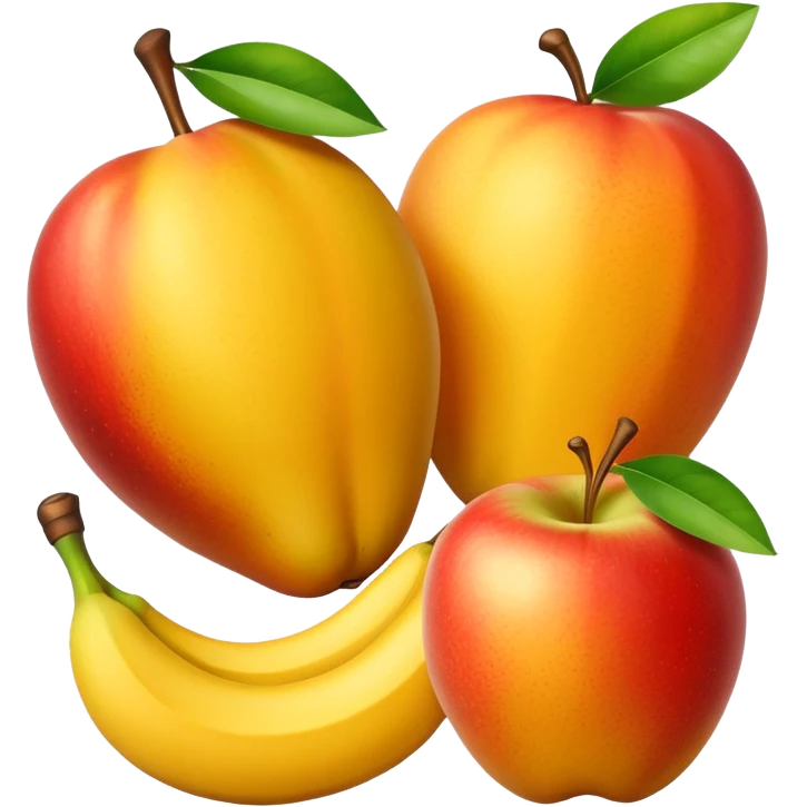 Mango banna apple orange together pic in one frame in professional look emoji