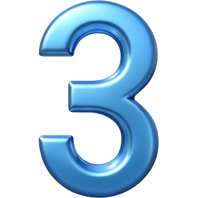 number 30 (thirty) in 3D and blue color emoji