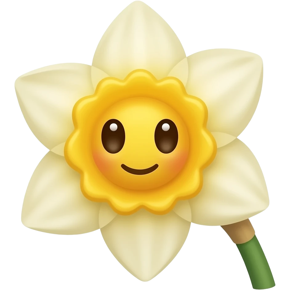 Daffodil with baby face emoji