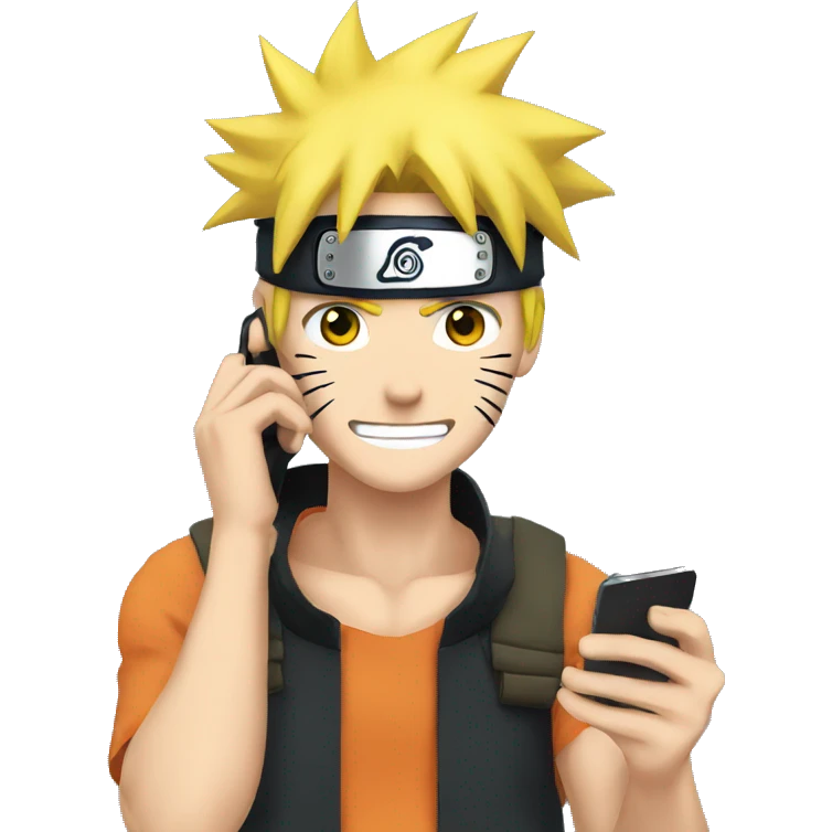 naruto man on a phone emoji
