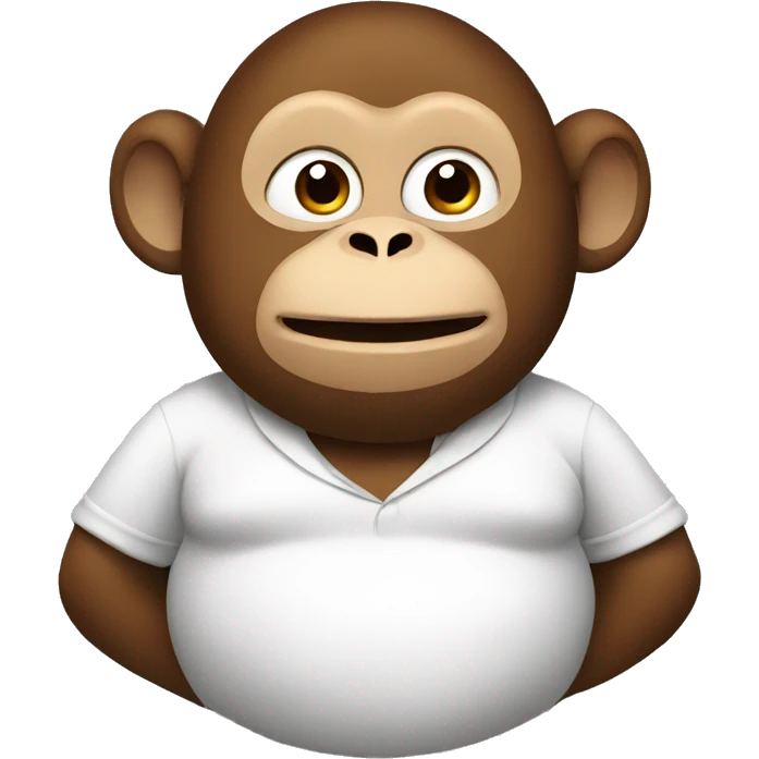 chubby monkey  with a belly emoji