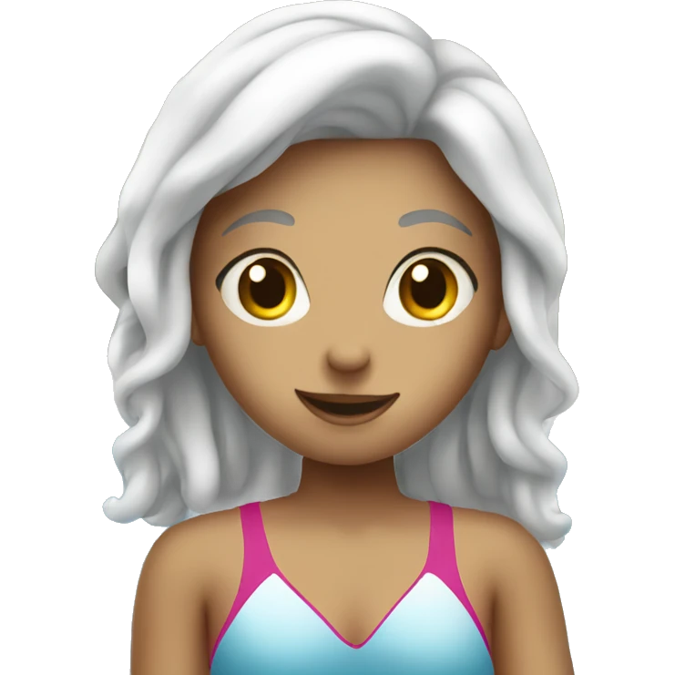 girl in swimming pool on a competition emoji