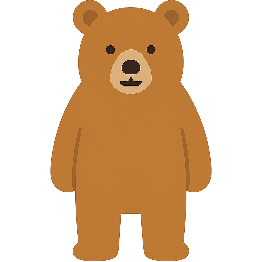Flat design style bear emoji