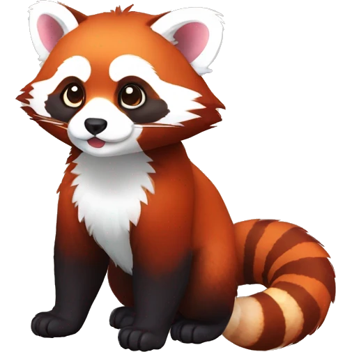 Cute red panda-ferret-hybrid full body emoji