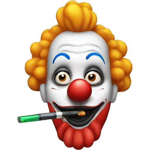 clown who smokes an electronic cigarette emoji