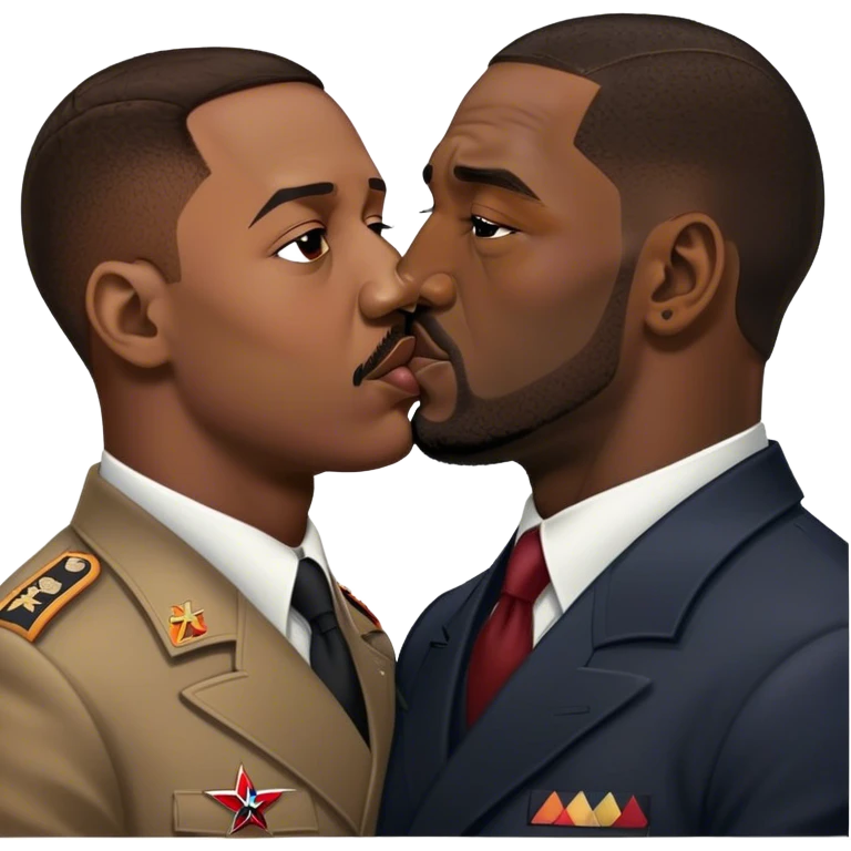 Adolf hitler kissing LeBron James emoji