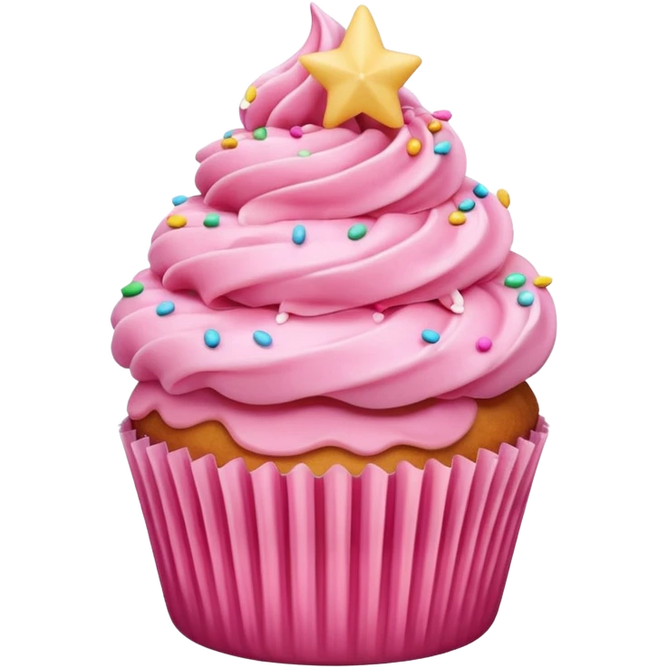 Cupcake with pink icing emoji