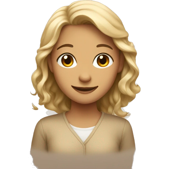 Beige girl is smiling emoji