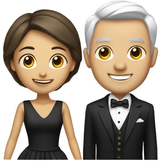 smiling couple in formal attire emoji