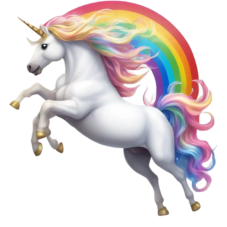 Unicorn throwing up rainbow  emoji